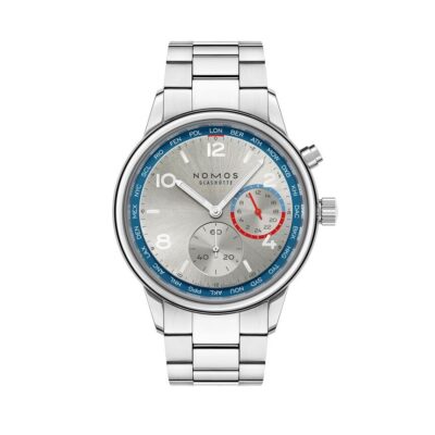Club Sport neomatik Weltzeit silber