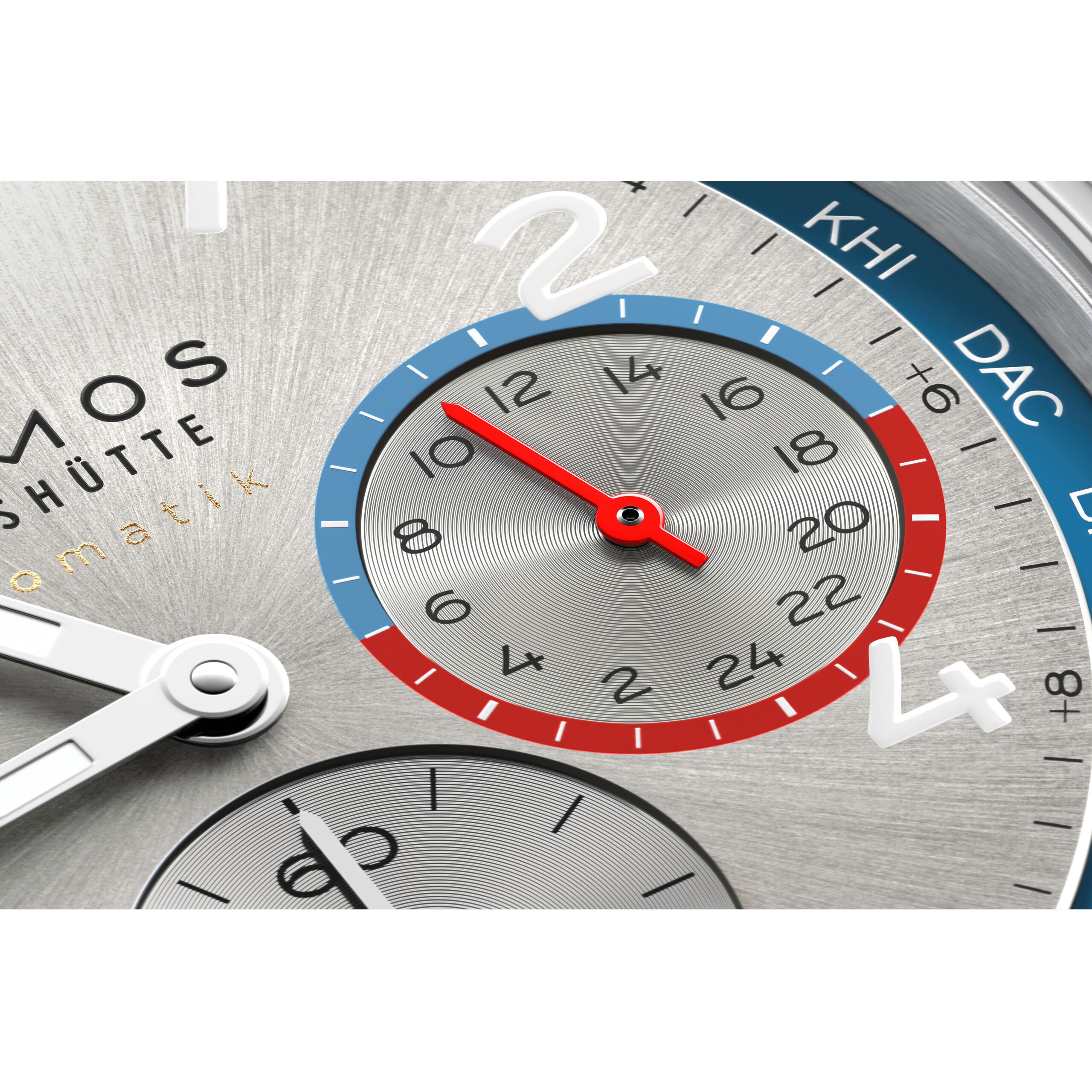 Club Sport neomatik Weltzeit silber