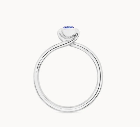BoutonSolitaire Ring blauer Saphir