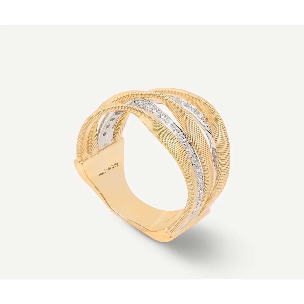 Fünfreihiger Ring mit Bändern aus Diamanten