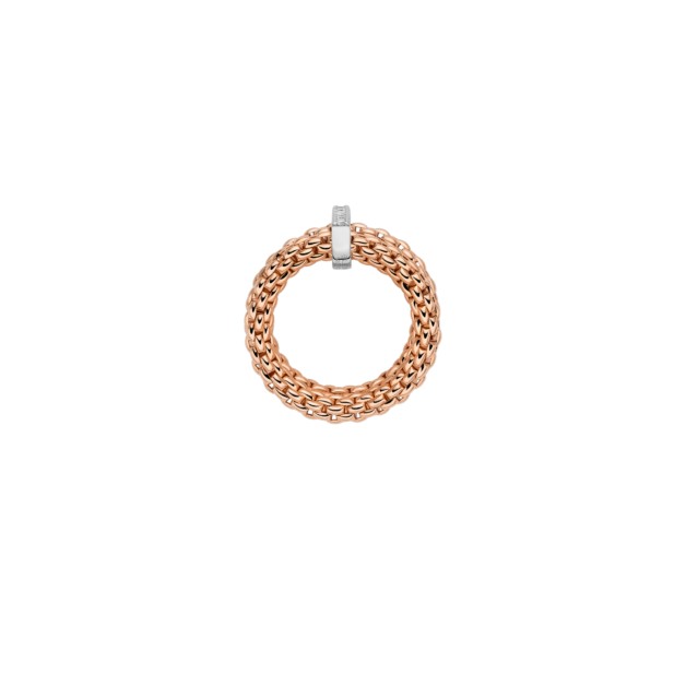 Doppelter Mesh-Ring mit Diamantpavé