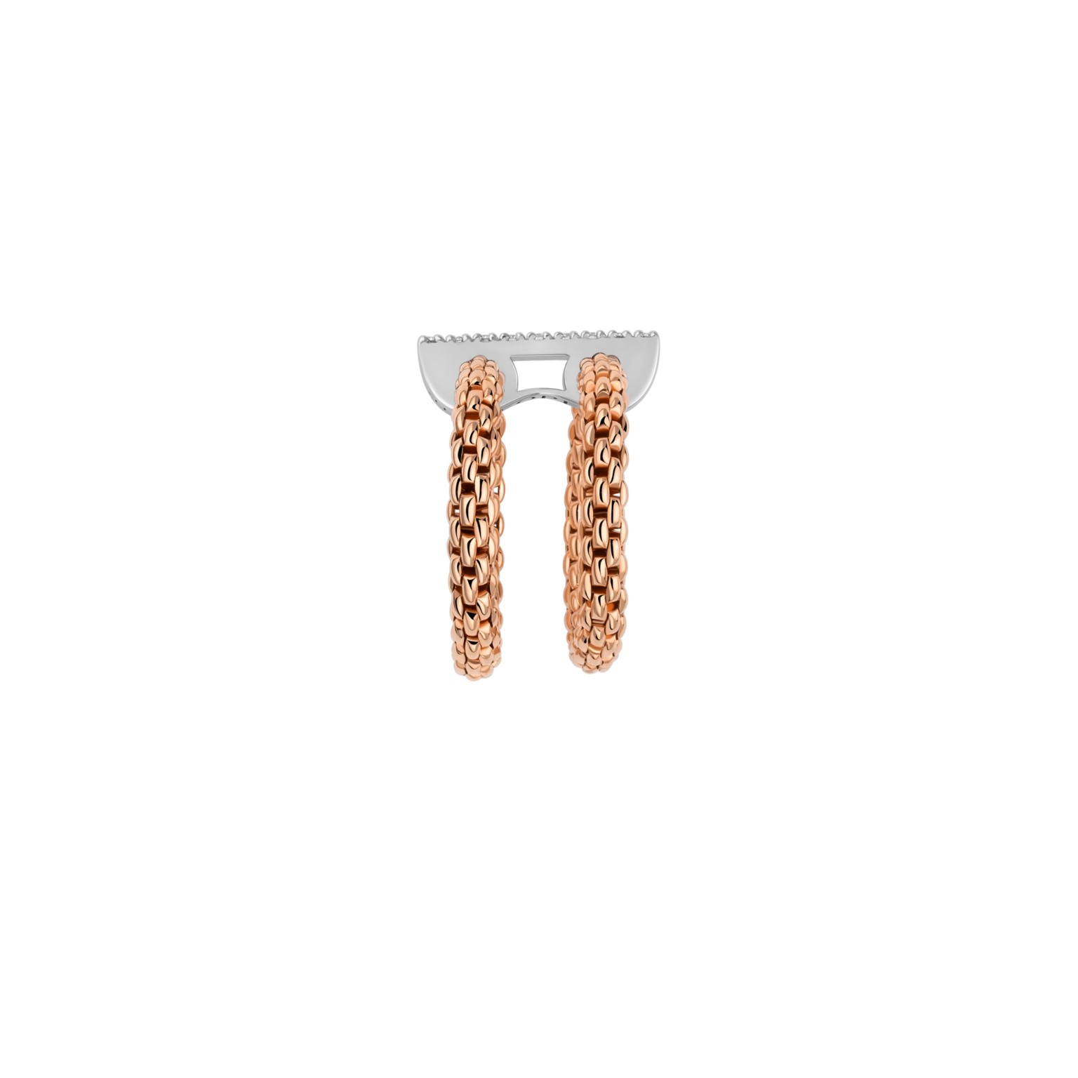 Doppelter Mesh-Ring mit Diamantpavé