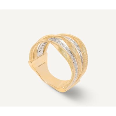 Fünfreihiger Ring mit Bändern aus Diamanten